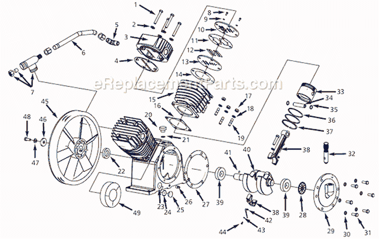 Page B Diagram and Parts List for DP581900 2006 Campbell Hausfeld Compressor